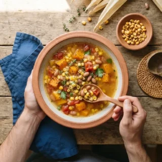 Editorial photo of 3 sisters soup recipe