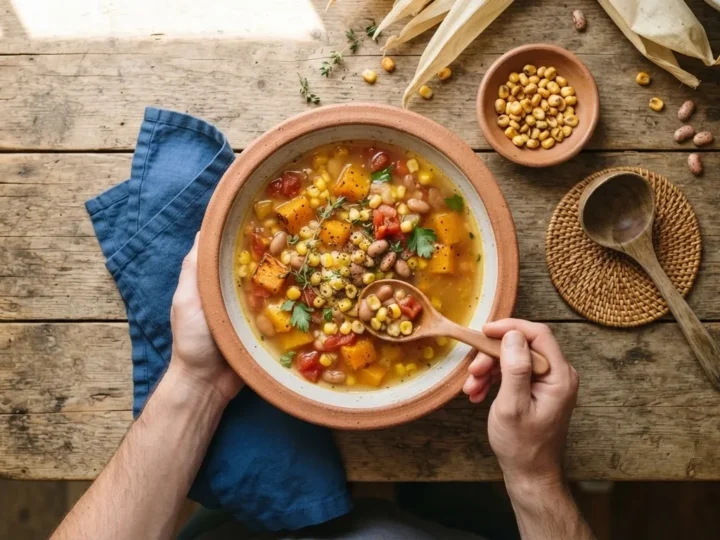 Three Sisters Soup: The Creamy and Clear-Broth Versions, With the Quantities Both Sources Give