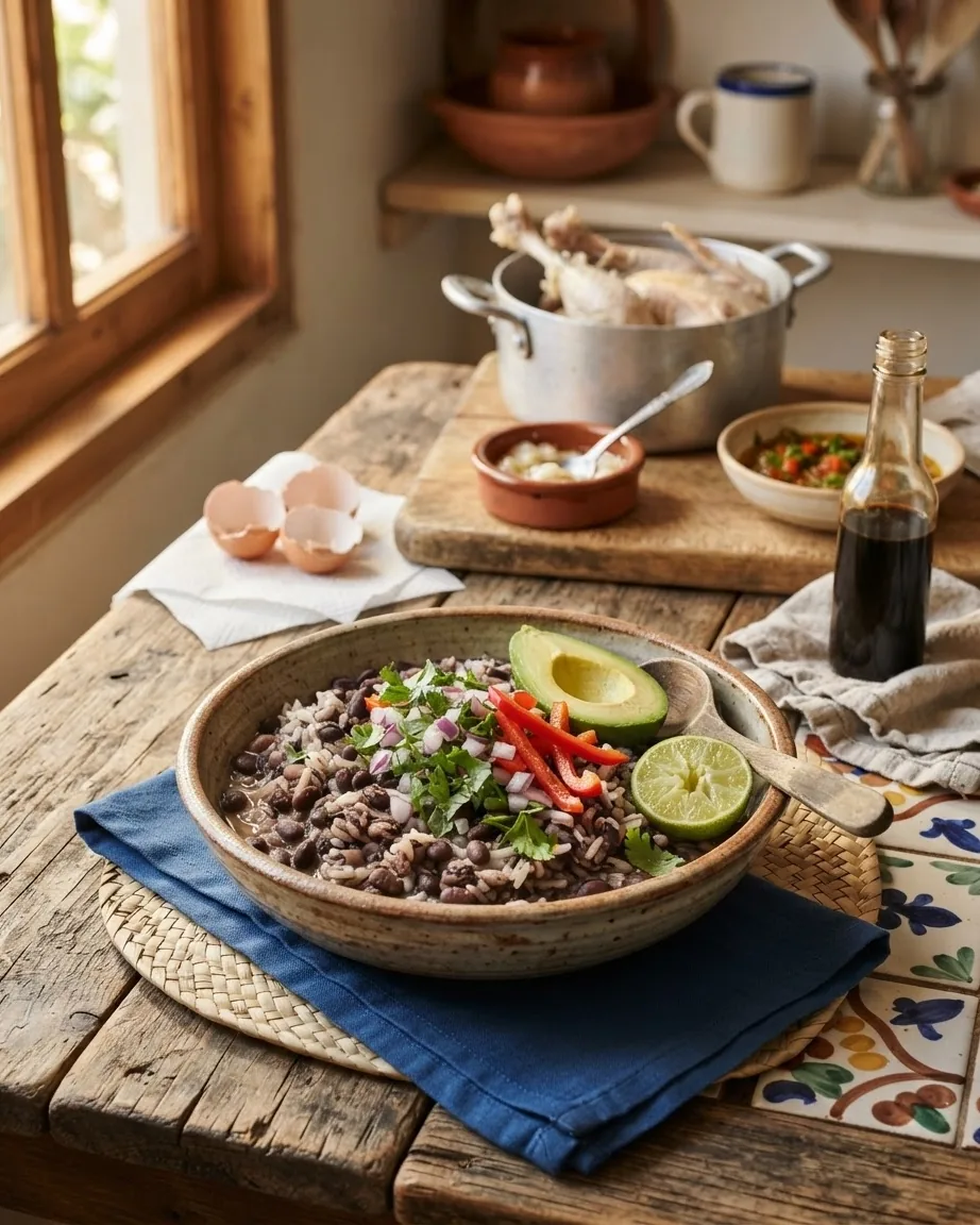 Detail view of the hidden animal products in a "vegetarian" plate