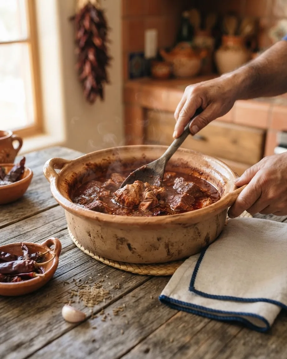 Detail view of overnight marination or straight braise: what the 2-hour cook actually does