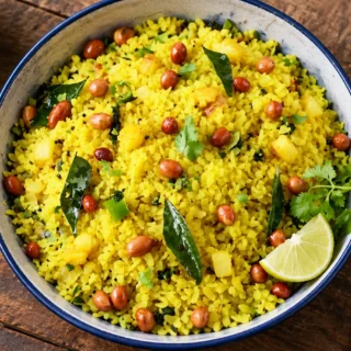 Editorial photo of poha recipe