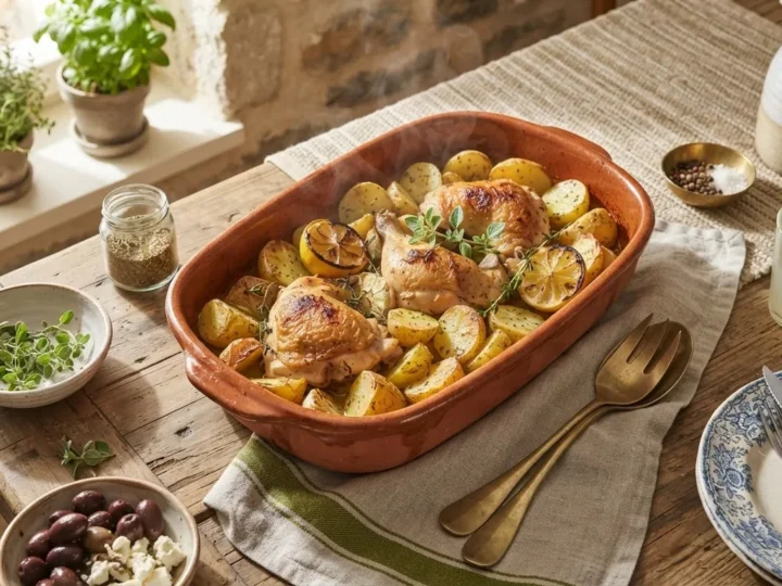 Greek Chicken and Potatoes: The Two Dishes One Name Hides, and the Doneness Numbers Each Cut Needs
