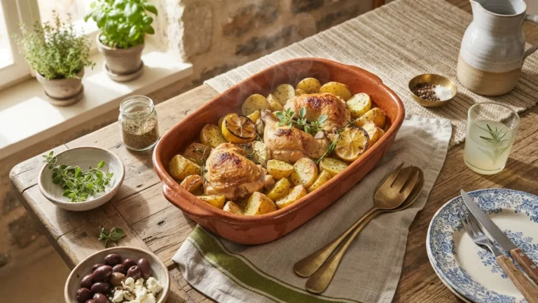 Greek Chicken and Potatoes: The Two Dishes One Name Hides, and the Doneness Numbers Each Cut Needs