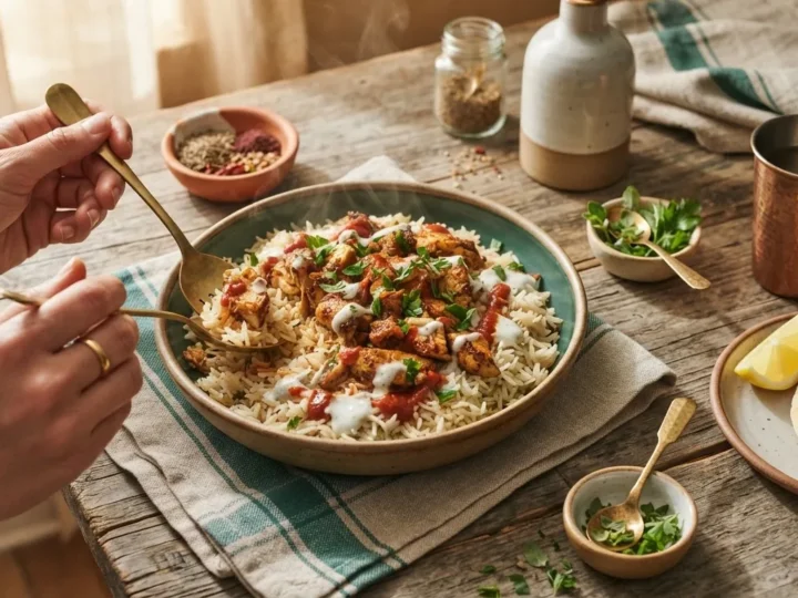 Halal Chicken Over Rice: Which White Sauce, Which Cut, and the Numbers That Decide the Plate